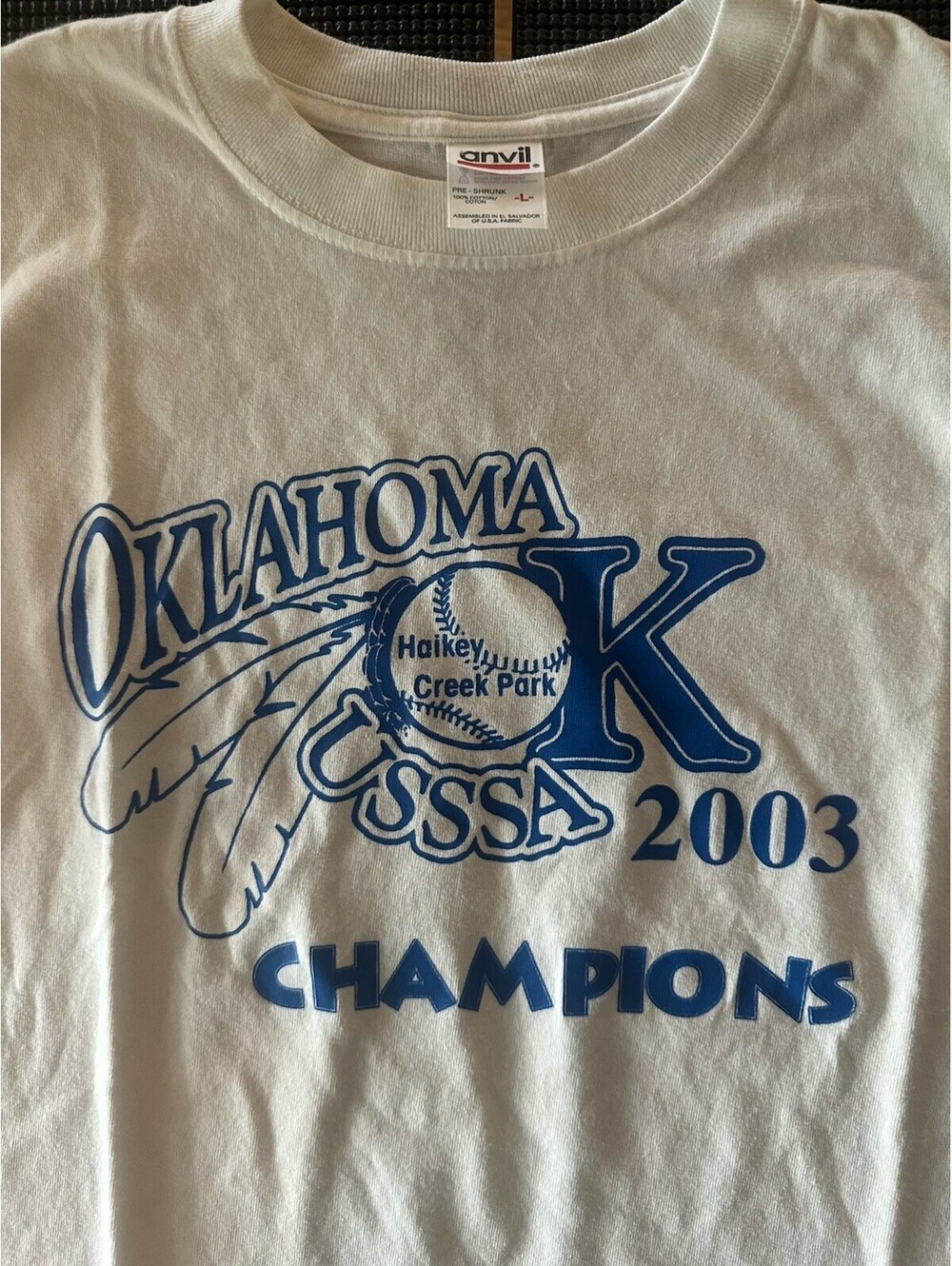 Vintage 2003 Oklahoma CSSSA Champions T Shirt Mens L Sports Graphic Tee